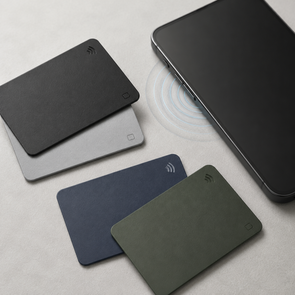 NFC card hardware wallet concept beside a phone